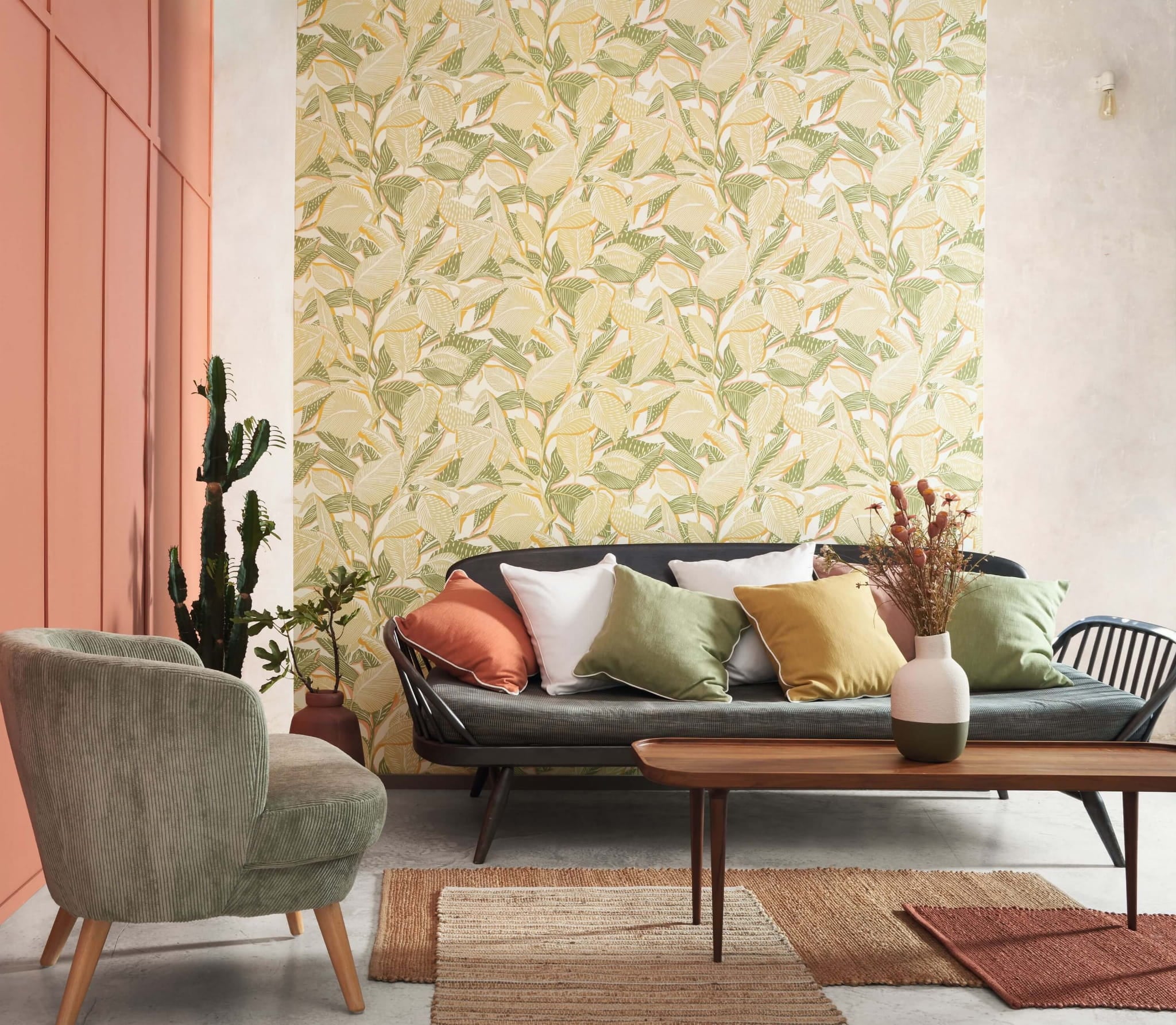 Tapeta liście Casadeco MEDI87416637 Riviera Mediterranee