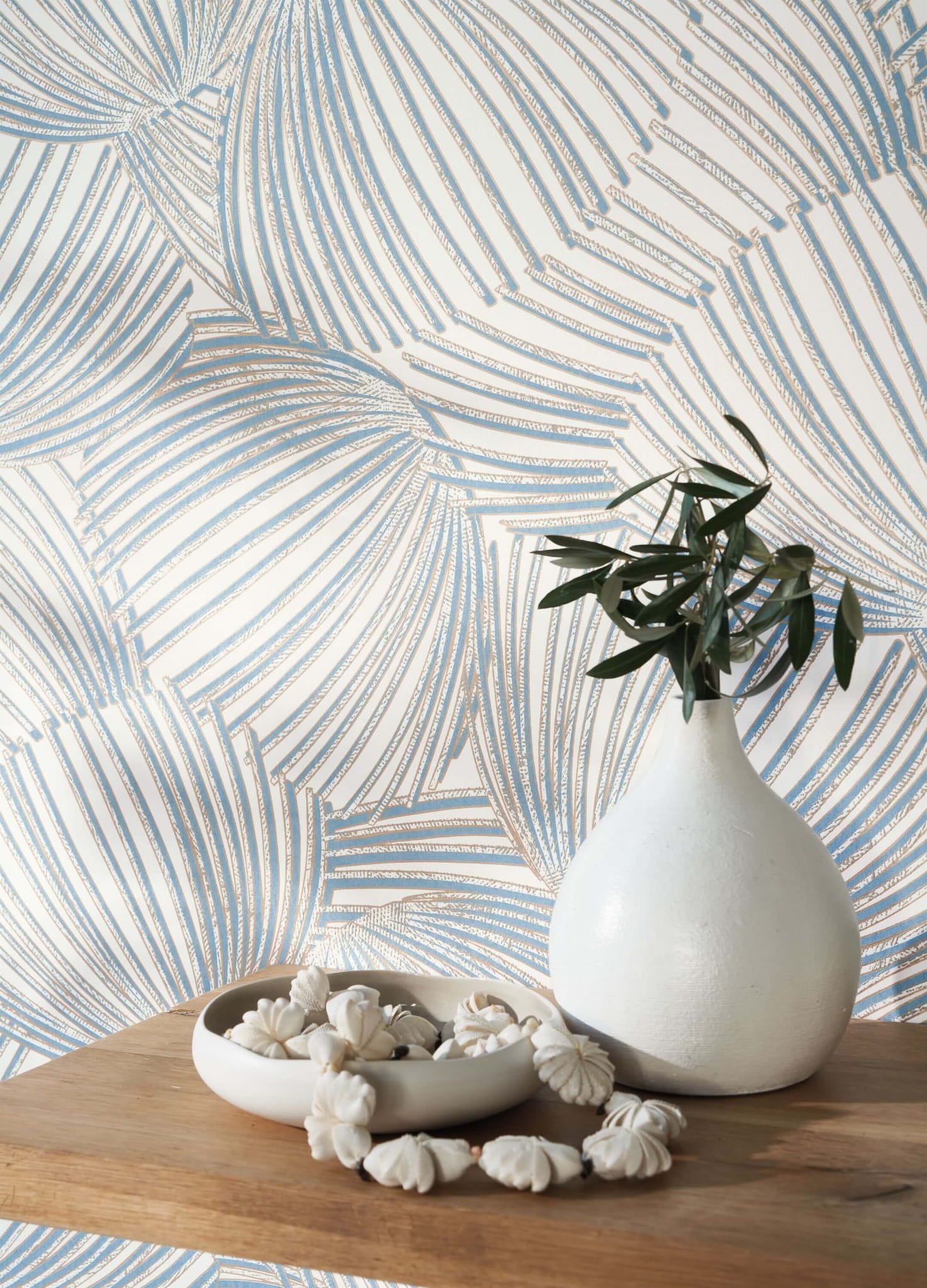 Tapeta roślinna Casadeco MEDI87421057 Pampelonne Mediterranee