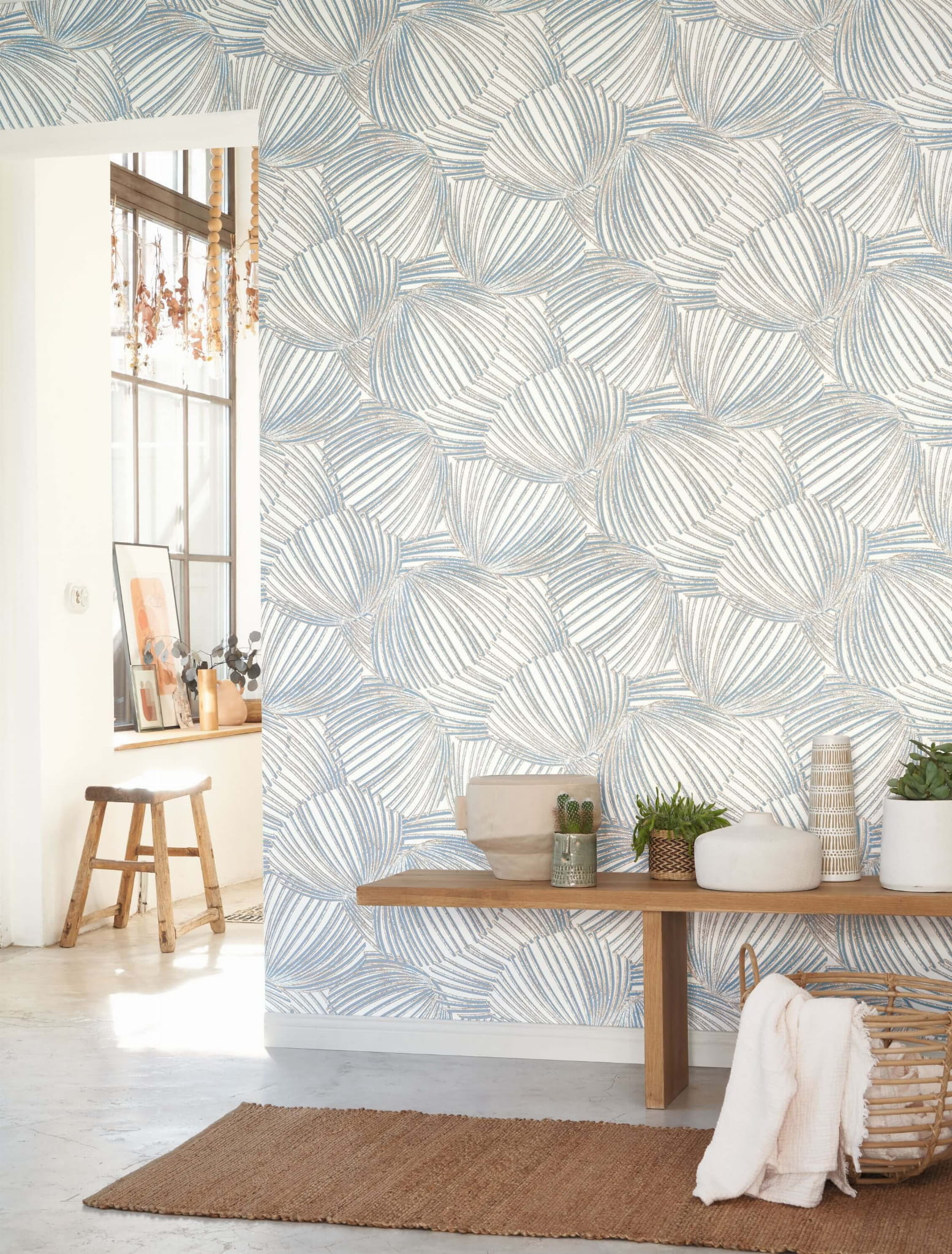 Tapeta roślinna Casadeco MEDI87429724 Pampelonne Mediterranee