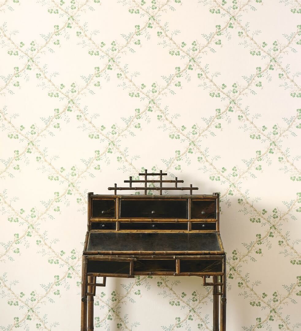 Tapeta roślinna kratownica Colefax and Fowler W7008-04 Trefoil Trellis Small Design Wallpapers II