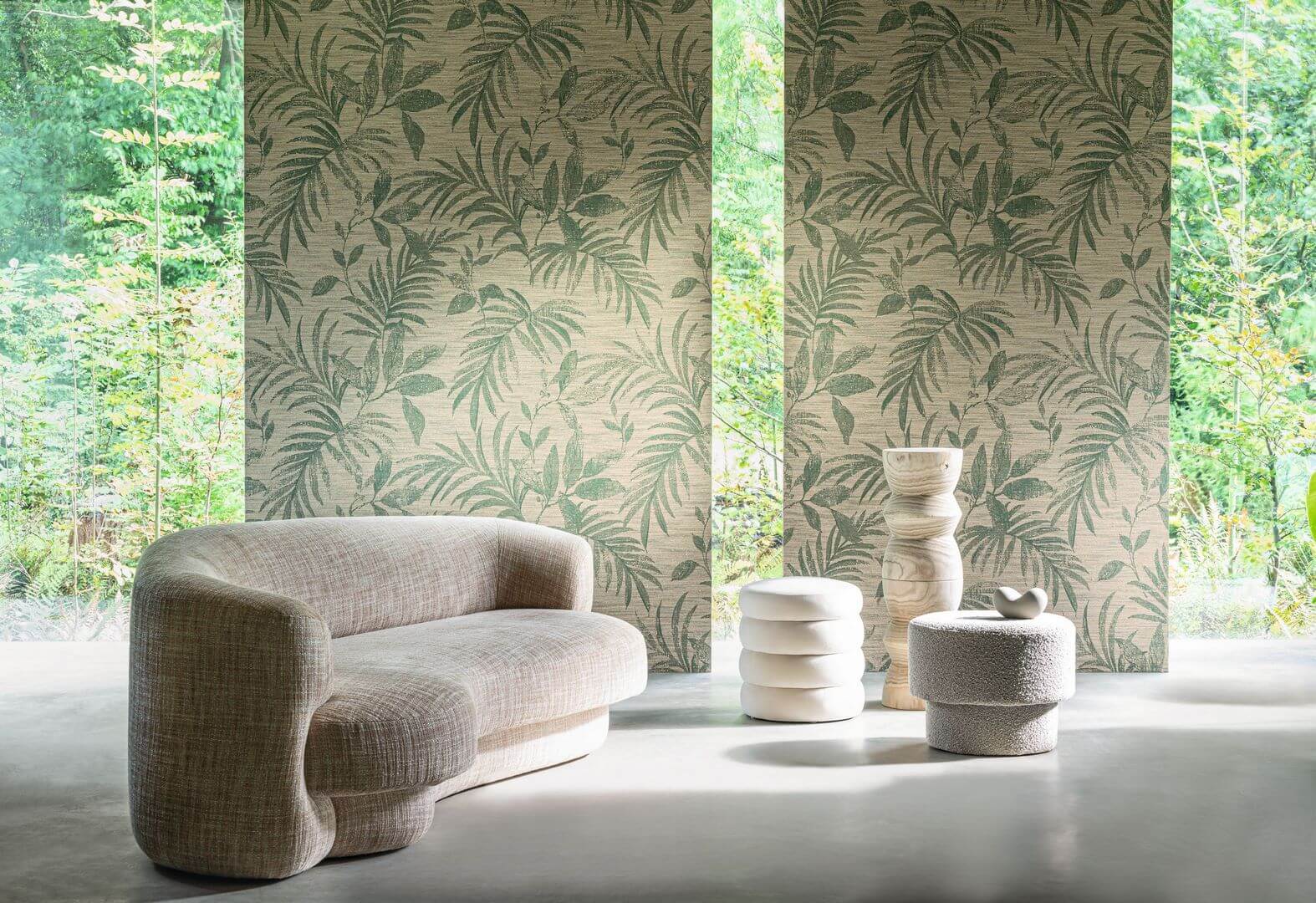 Tapeta tekstylna liście Casamance 70950118 Salix Feroe