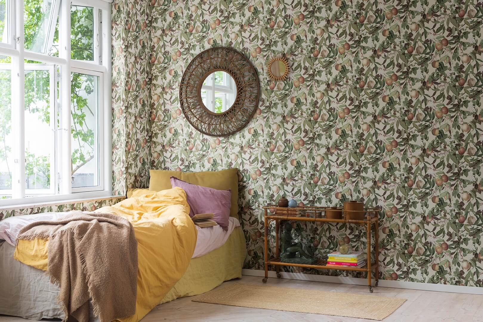 Tapeta drzewa i owoce Rebel Walls R17992 Peach Valley Sand Dreamland