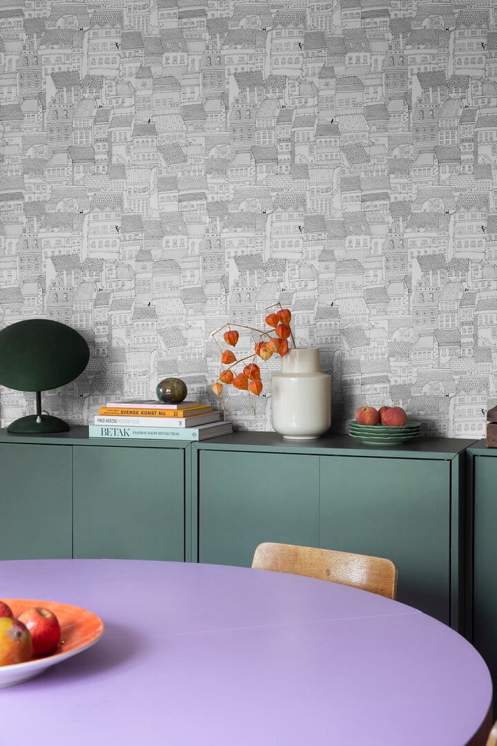 Tapeta miasto Rebel Walls R18091 Dream Town Graphite Dreamland