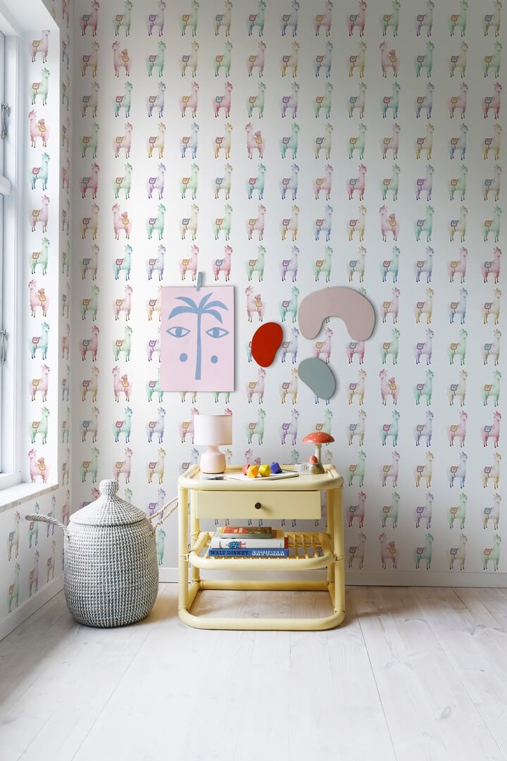 Tapeta alpaki Rebel Walls R18133 Alpaca Rebel Rainbow Dreamland