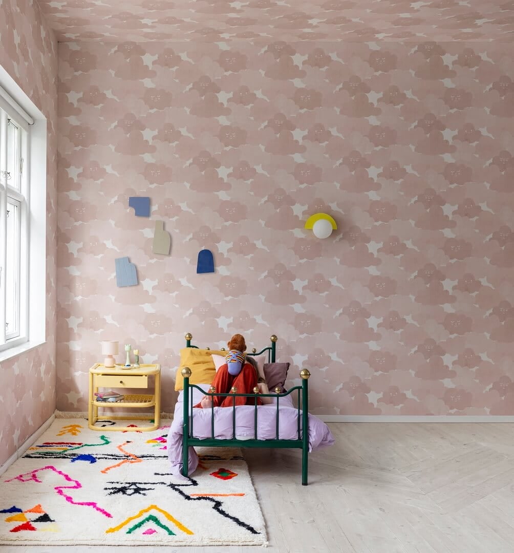 Tapeta chmurki Rebel Walls R18141 Happy Clouds Pink Dreamland