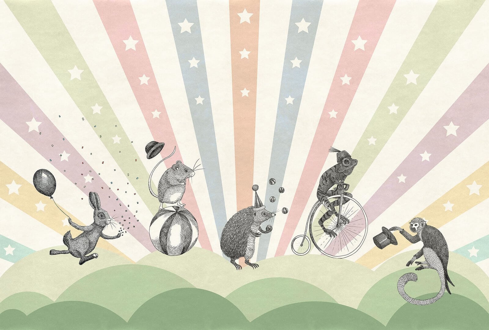 Fototapeta cyrk Rebel Walls R18171 Circus Pastel Dreamland