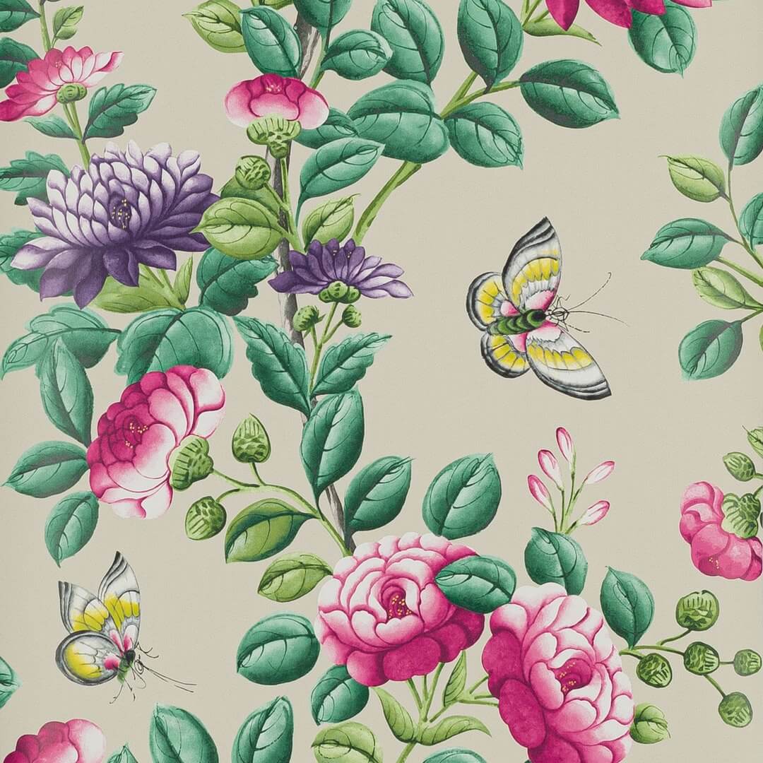 Tapeta w kwiaty i liście Manuel Canovas 03113-01 Nankin Papier Peints vol.8