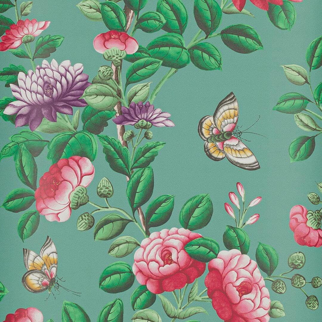 Tapeta w kwiaty i liście Manuel Canovas 03113-03 Nankin Papier Peints vol.8