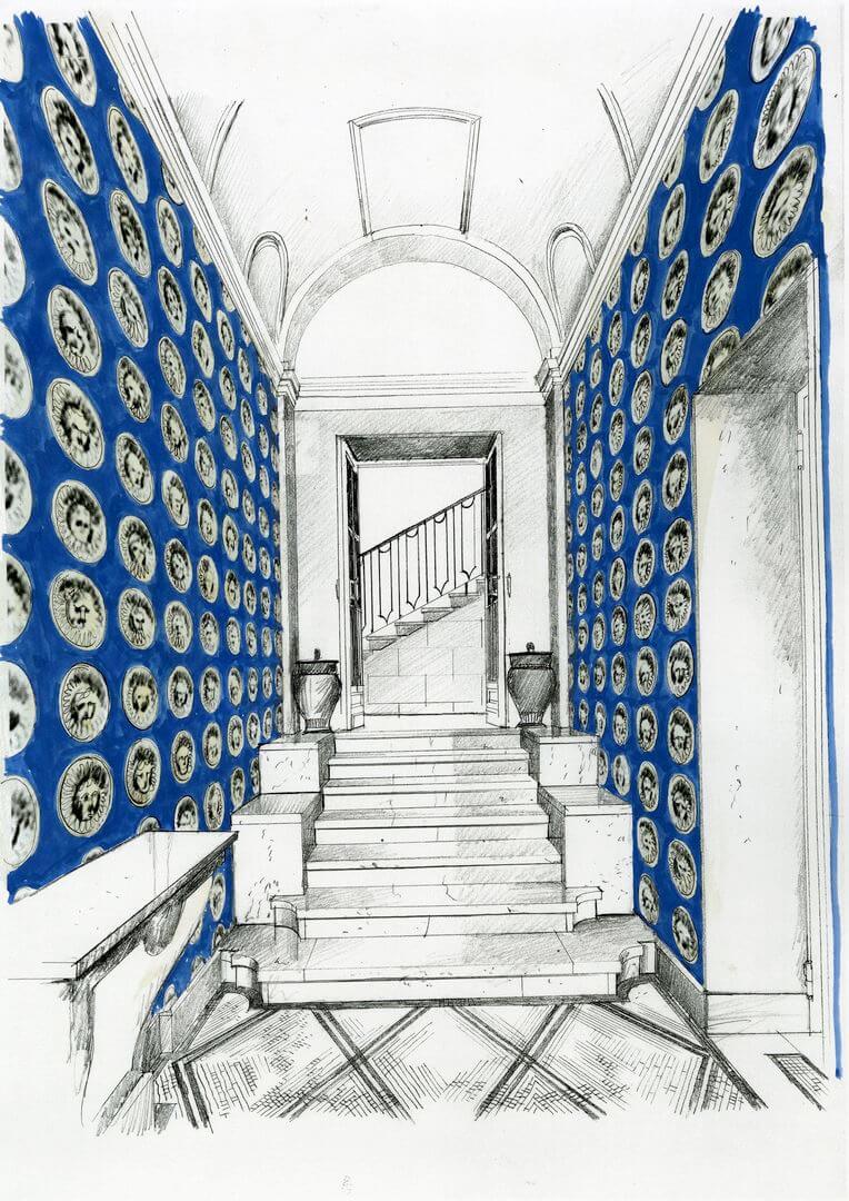Tapeta medaliony Zoffany ZPLW312975 Medallion Palladio