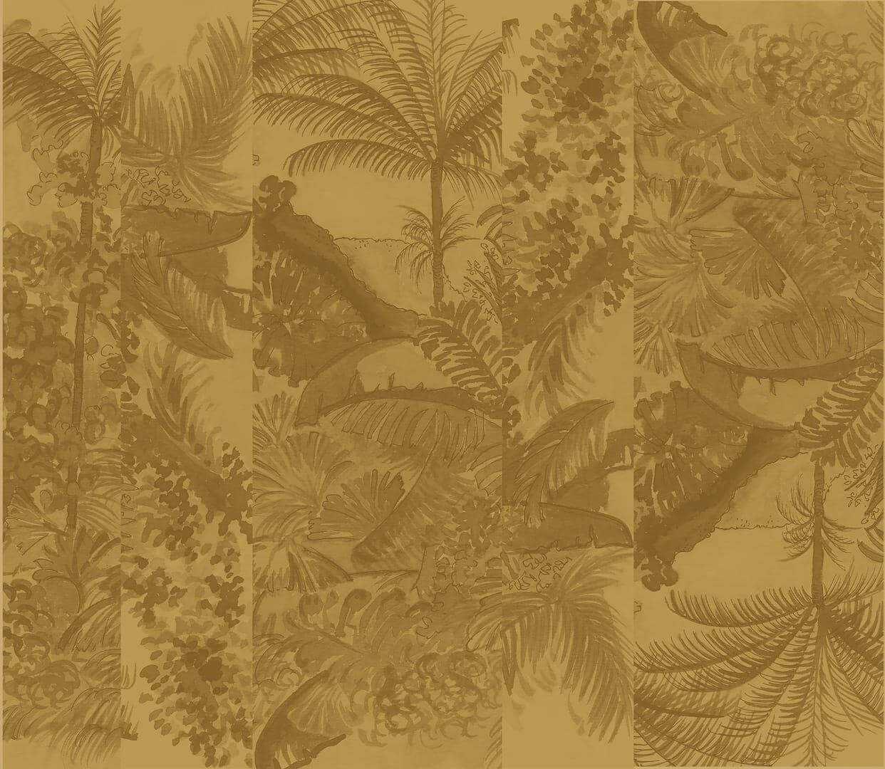 Tapeta tropikalna dżungla Wall&Deco WDJU2201 Jungle Cut Contemporary 2022