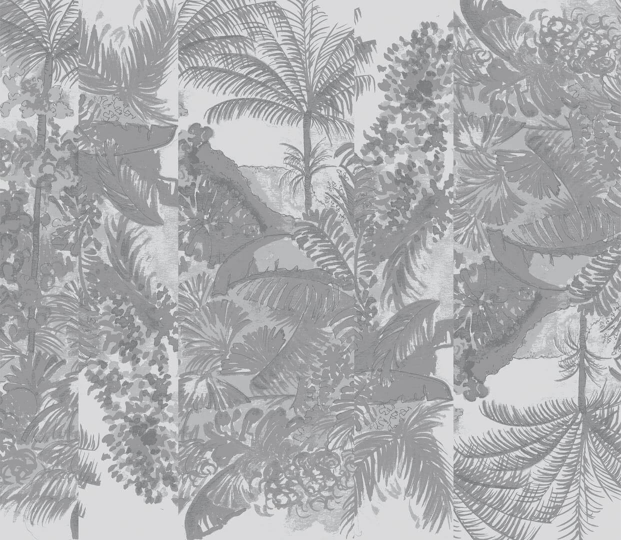 Tapeta tropikalna dżungla Wall&Deco WDJU2202 Jungle Cut Contemporary 2022