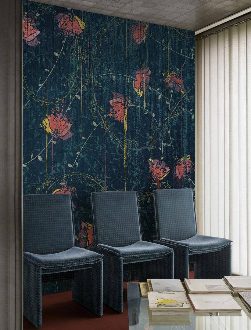 Tapeta kwiaty Wall&Deco WDPO2202 Poppies Mesh Contemporary 2022