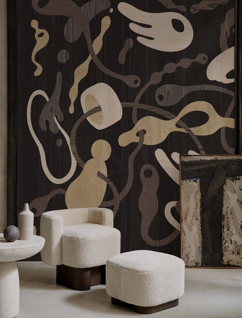 Tapeta drewniane kształty Wall&Deco WDOR2202 Organic Contemporary 2022