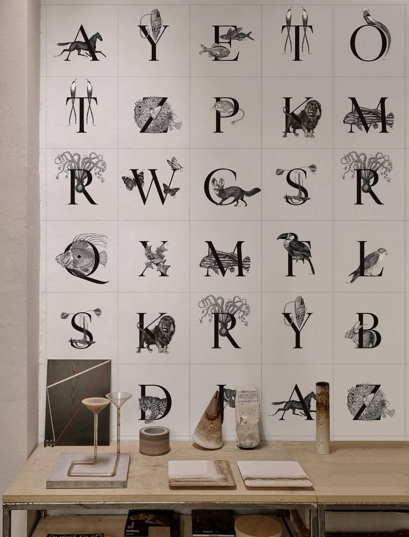 Tapeta litery i zwierzęta Wall&Deco WDAX2202 Animal Codex Contemporary 2022