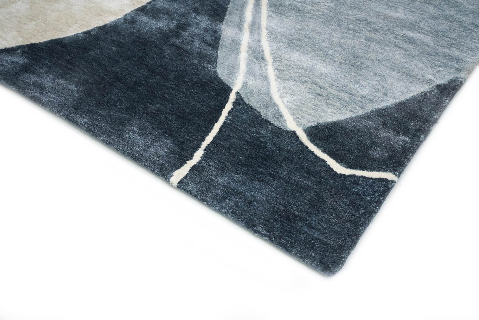 Dywan Geometryczny GLACIER Blue Handmade Collection Carpet Decor Fargotex