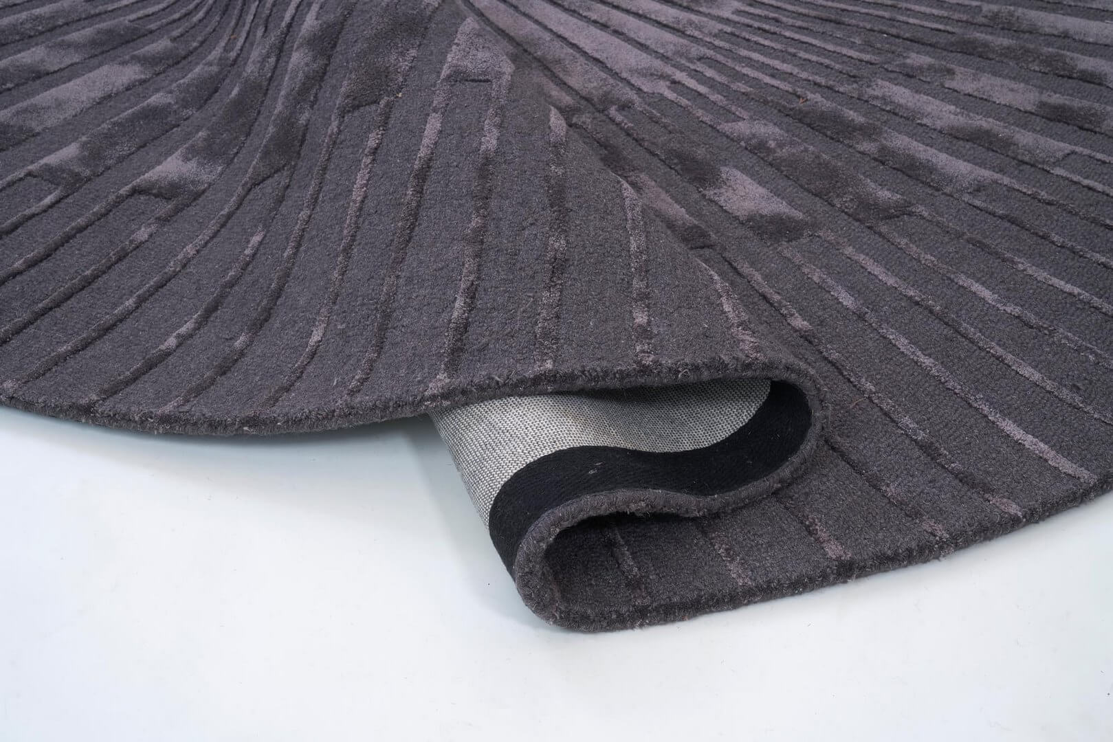 Dywan Okrągły Ciemnoszary RADIUS Dark Gray Handmade Collection Carpet Decor Fargotex