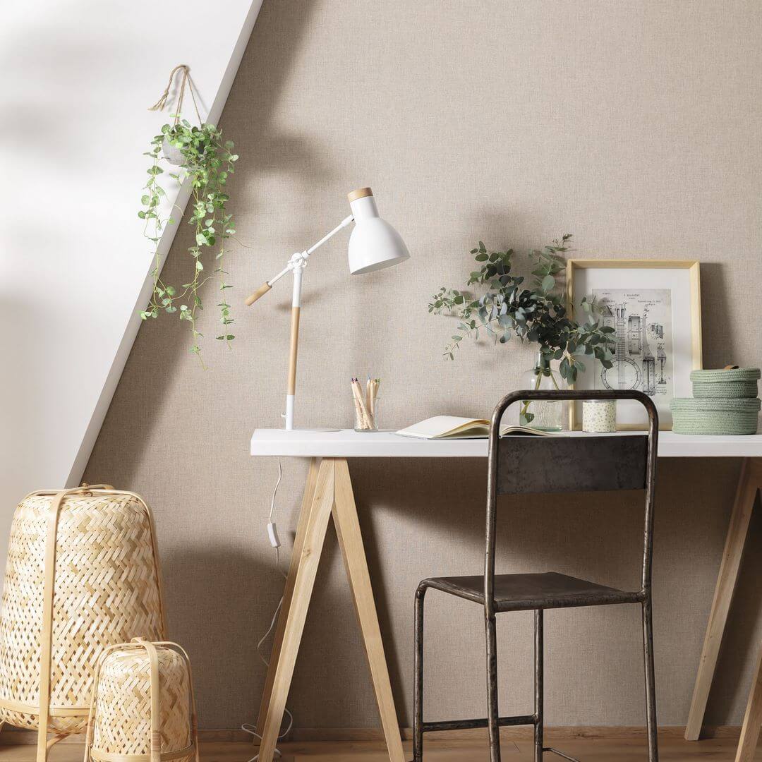 Tapeta lniane płótno Caselio LNE 103226014 Uni Mat Linen Edition