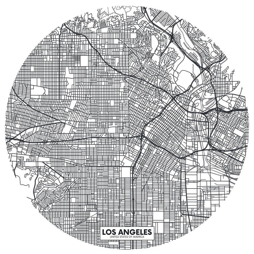 Naklejka mapa Los Angeles Caselio YNF 103450999 Fly To Los Angeles Young & Free