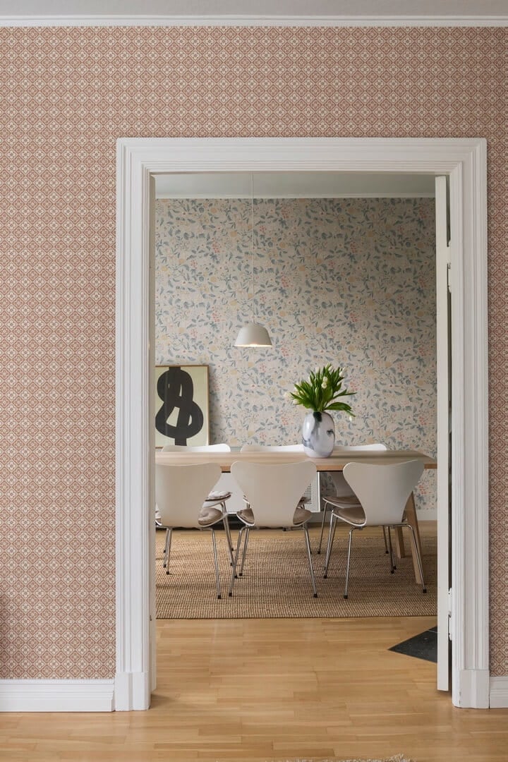 Tapeta jak płytki Sandberg S10151 Lyckan Copper Huset i Solen