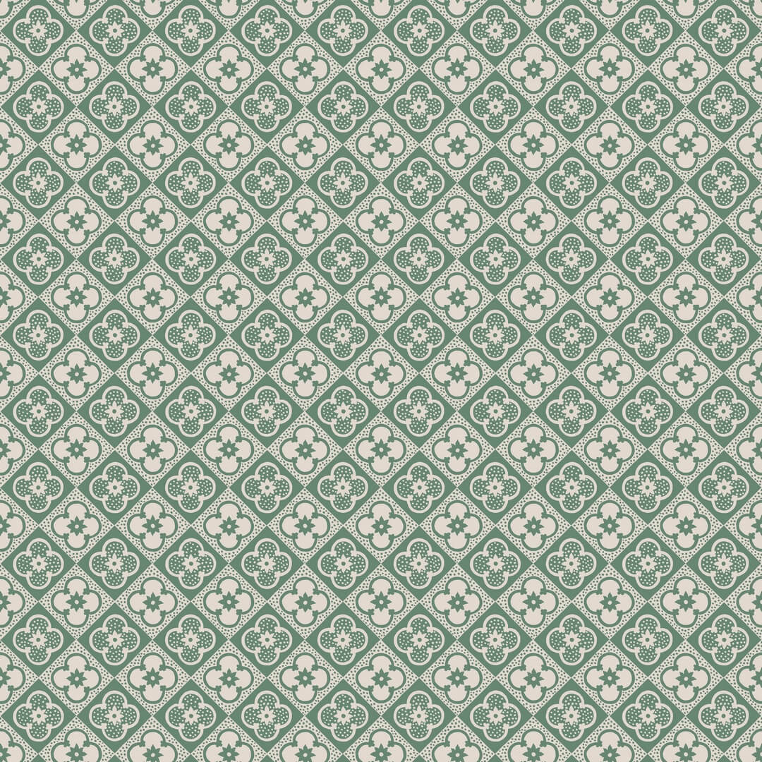 Tapeta jak płytki Sandberg S10153 Lyckan Emerald Huset i Solen
