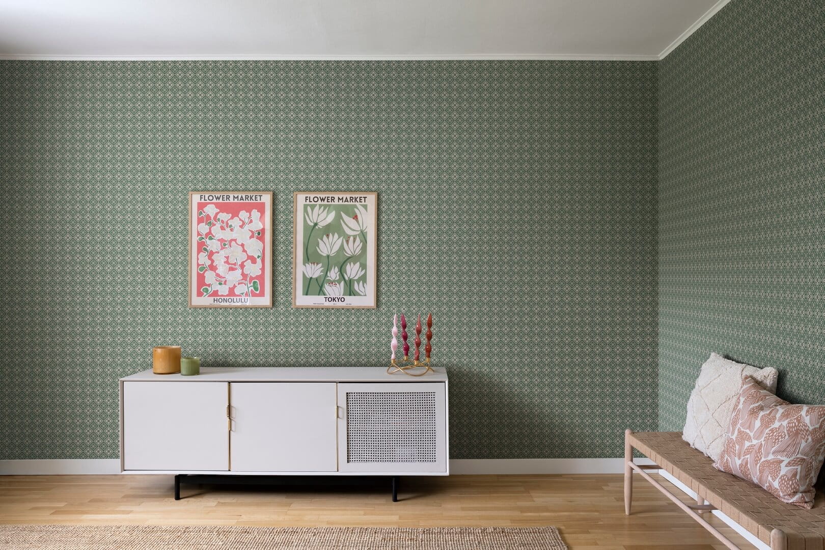 Tapeta jak płytki Sandberg S10153 Lyckan Emerald Huset i Solen