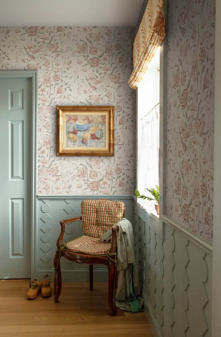 Tapeta kwiaty Sandberg S10164 Karins Bukett Powder Pink Huset i Solen