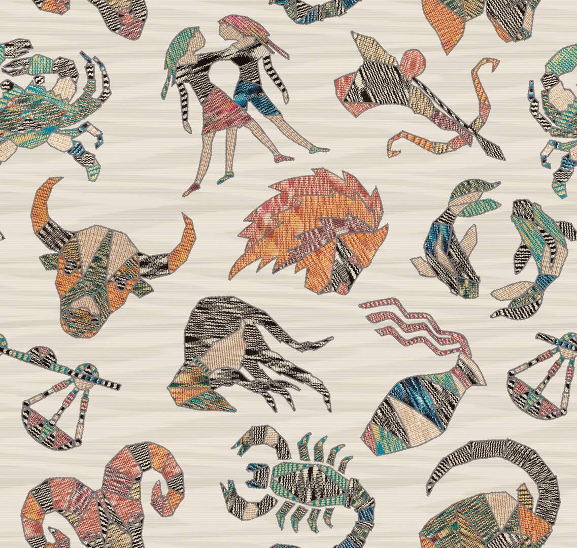 Tapeta znaki zodiaku Jannelli & Volpi 10352 Constellations Missoni Home 04 - 100cm szer.