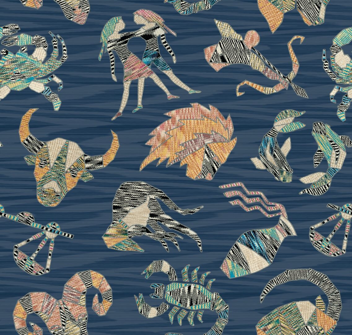 Tapeta znaki zodiaku Jannelli & Volpi 10353 Constellations Missoni Home 04 - 100cm szer.