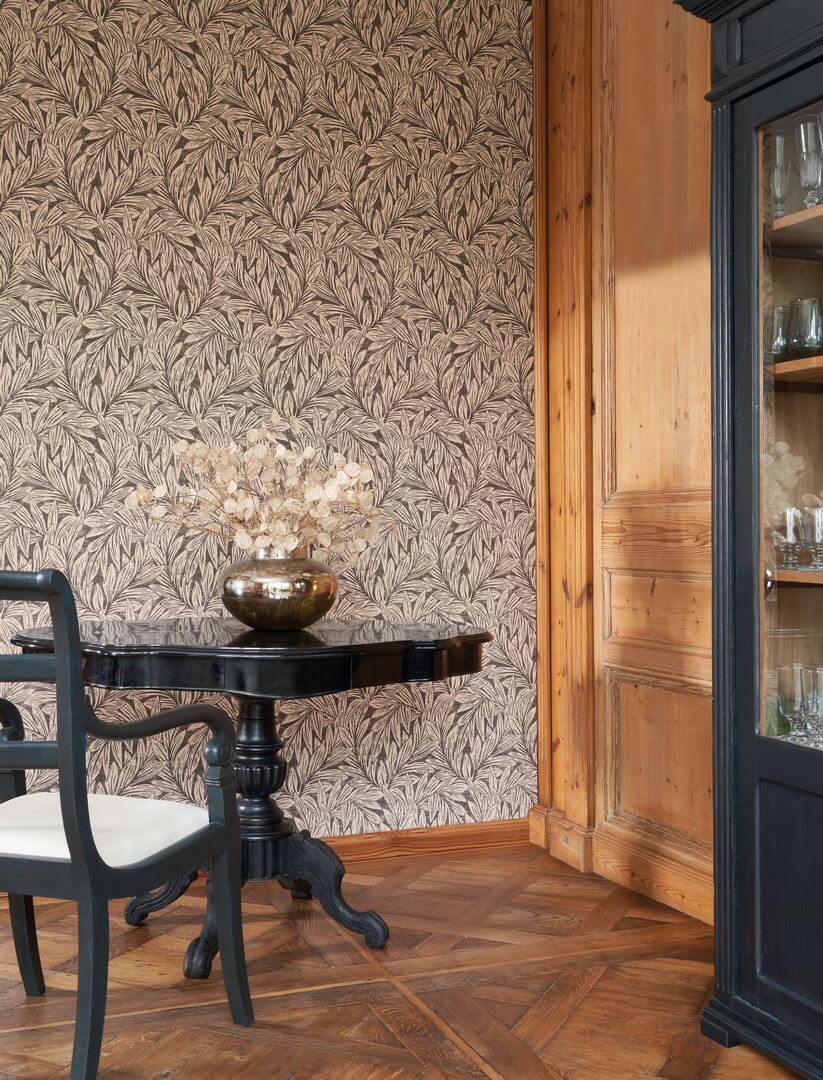Tapeta liście Casadeco VIEN 87371212 Danube Vienne