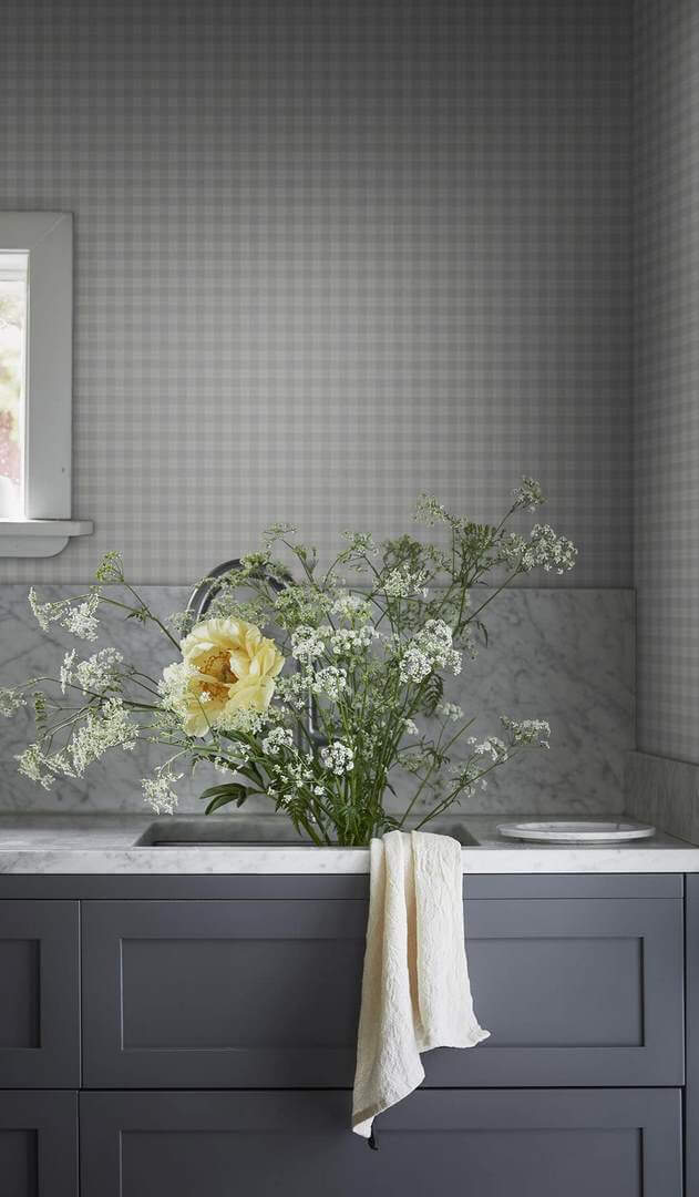 Tapeta w kratkę Sandberg 245-16 Herman Misty Blue Kolonin