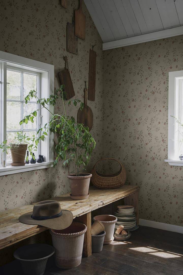 Tapeta roślinna vintage Sandberg 840-12 Henny Ginseng Kolonin