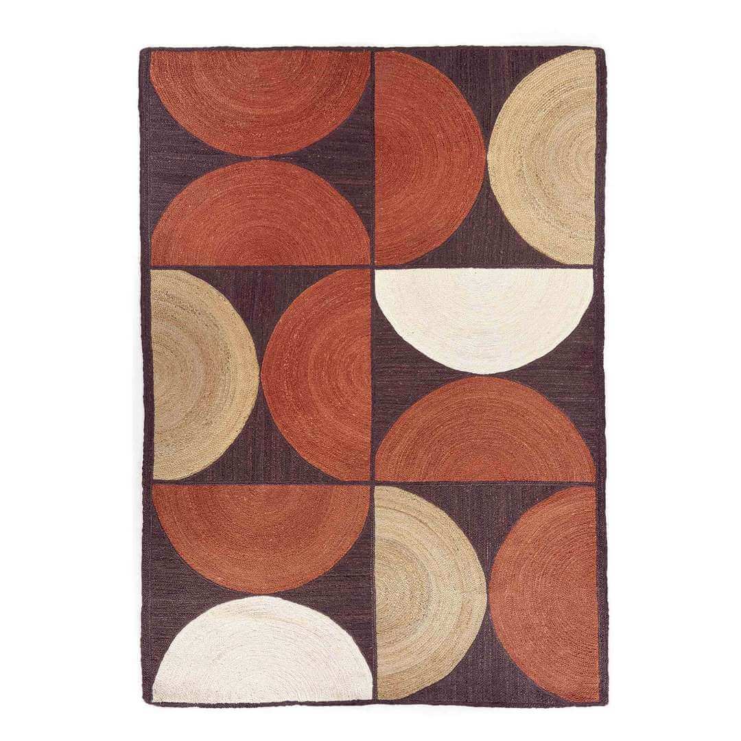 Dywan geometryczny z juty Rocky Terracotta Elitis