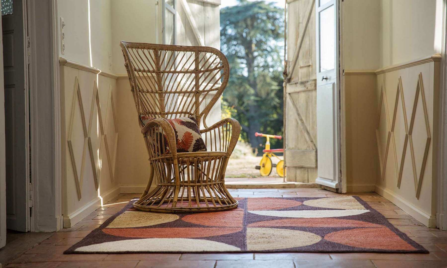 Dywan geometryczny z juty Rocky Terracotta Elitis