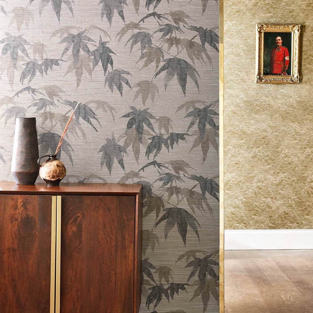 Tapeta tekstylna w liście Zoffany 312495 Acer Kensington Walk Wallcoverings