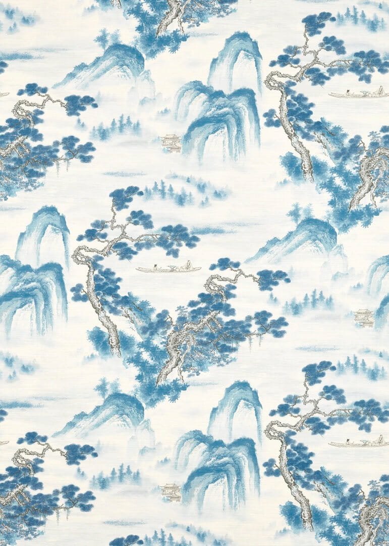 Tapeta tekstylna w stylu orientalnym Zoffany 312984 Floating Mountains Kensington Walk Wallcoverings