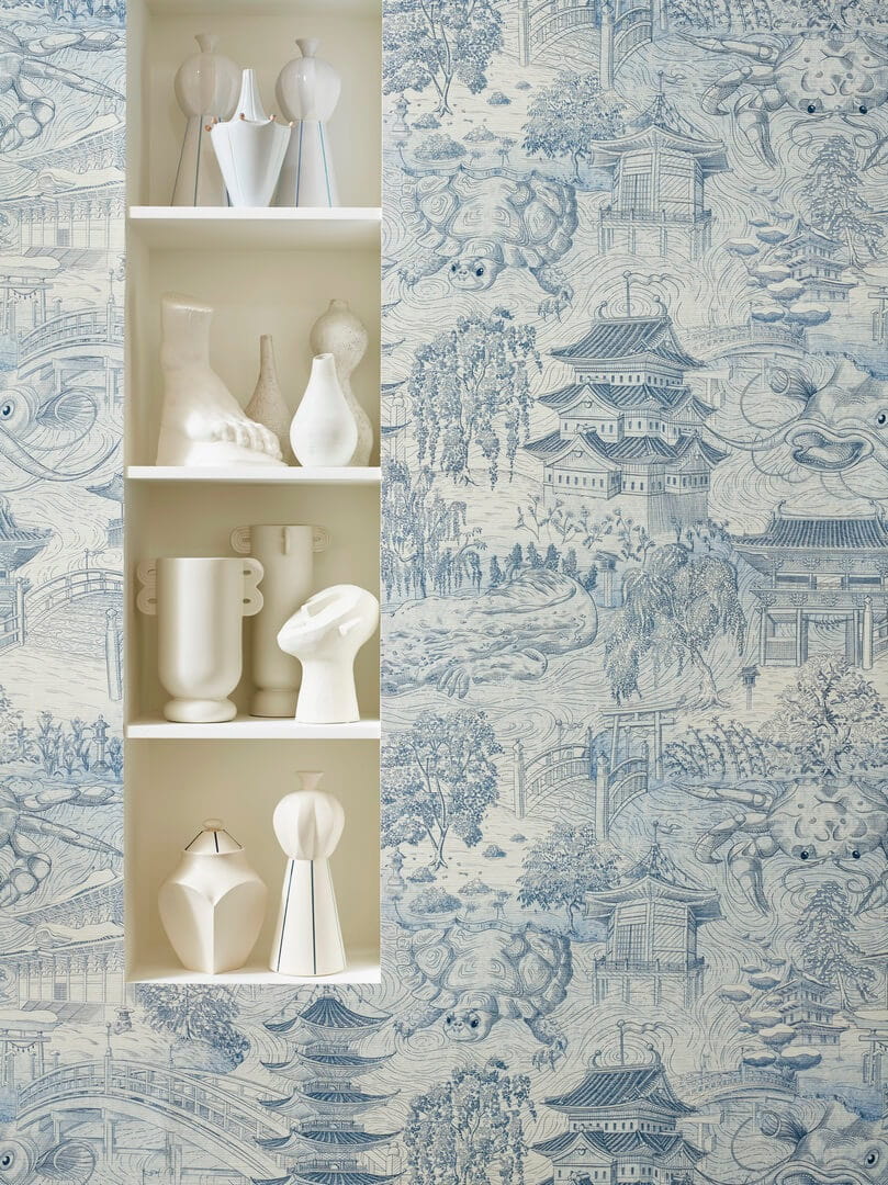 Tapeta tekstylna w japońskim stylu Zoffany 312987 Eastern Palace Kensington Walk Wallcoverings