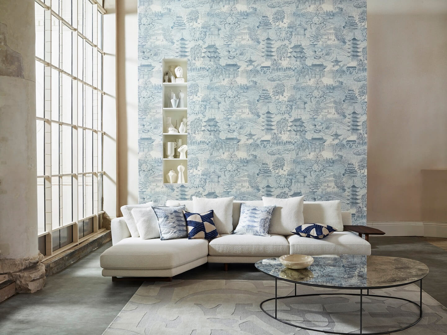 Tapeta tekstylna w japońskim stylu Zoffany 312987 Eastern Palace Kensington Walk Wallcoverings