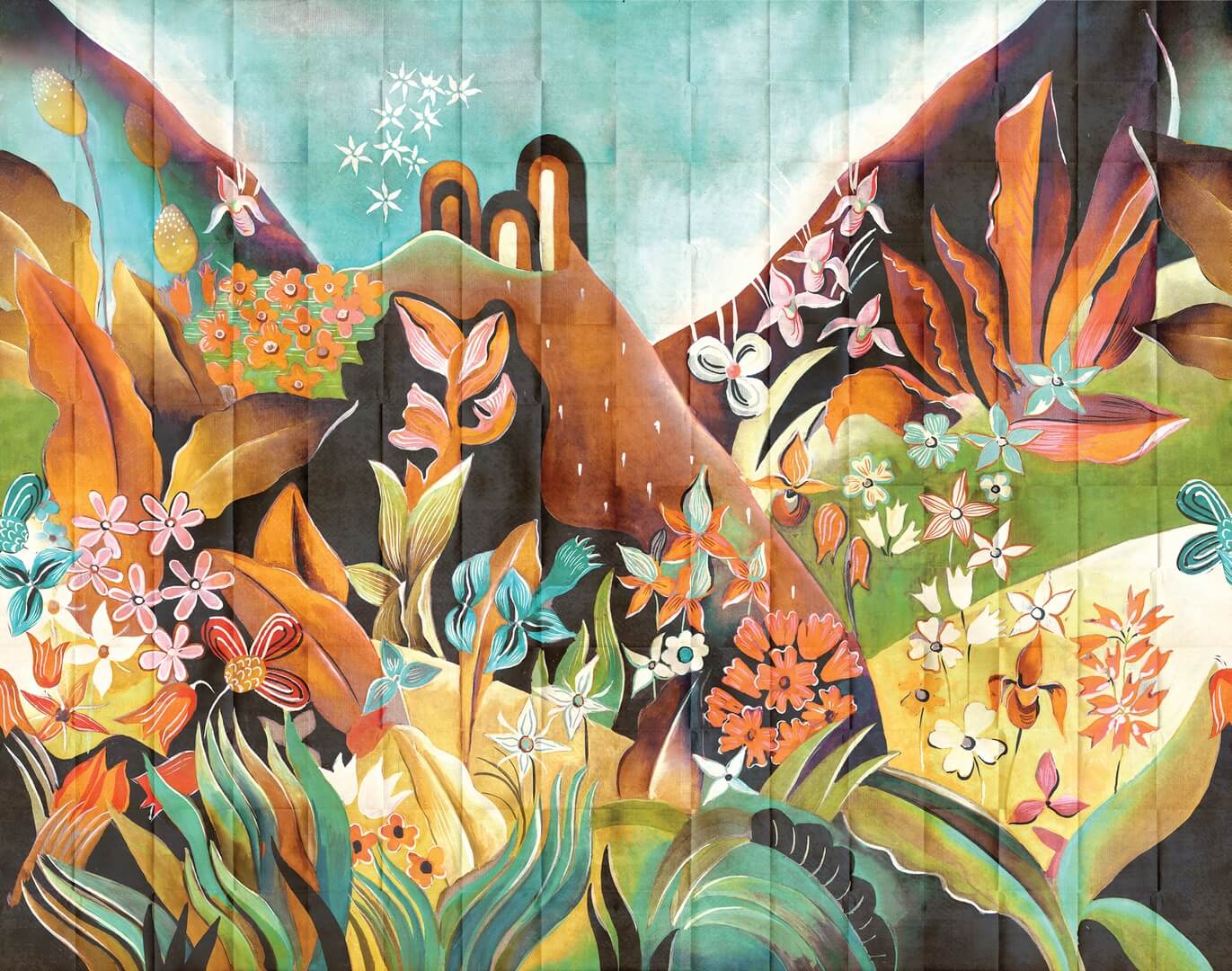 Mural roślinny krajobraz Khroma DG3ELS1012 Elisian Wall Designs III