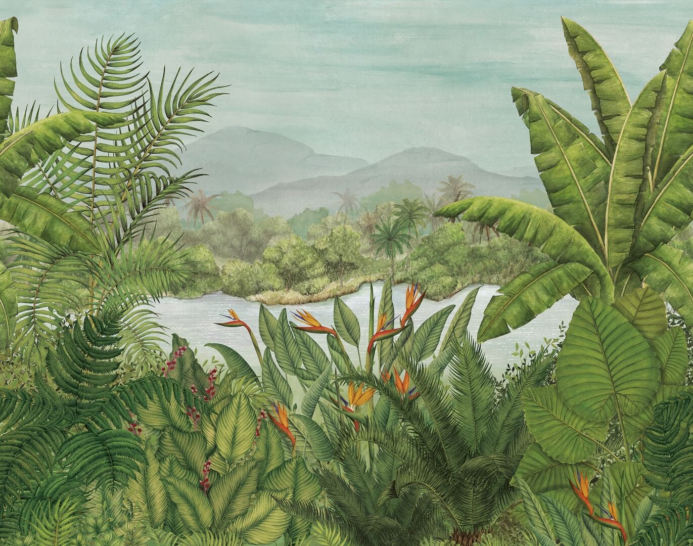 Mural egzotyczny krajobraz Khroma DG3RAI1033 Rainforest Wall Designs III