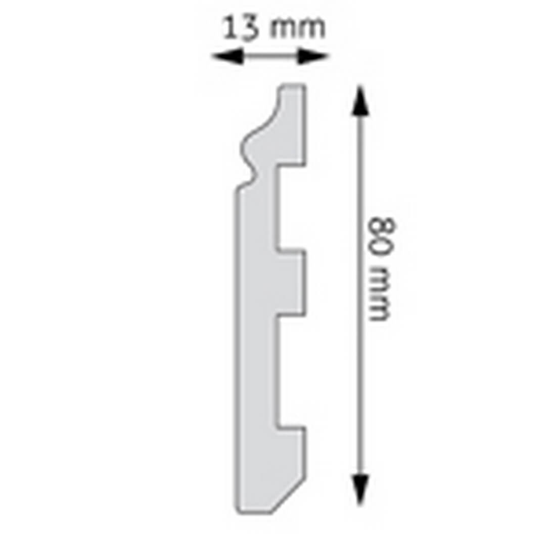 Listwa podłogowa malowana biała LPC-07M Creativa wys. 8cm