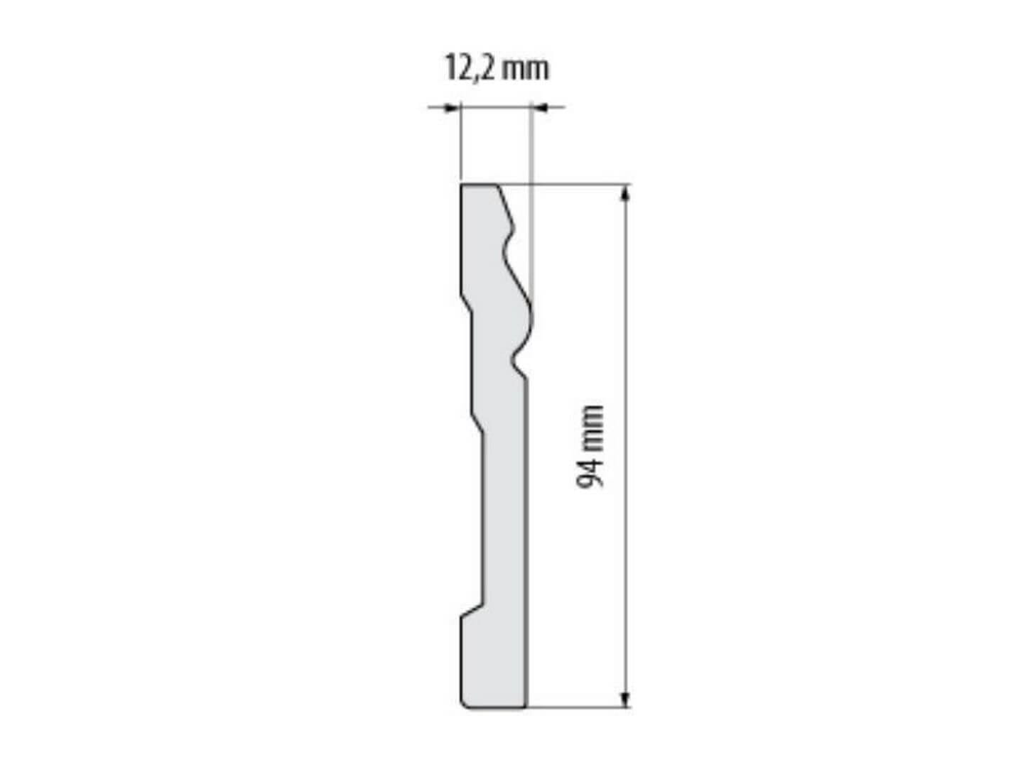 Listwa podłogowa malowana biała LPC-08M Creativa wys. 9,4cm