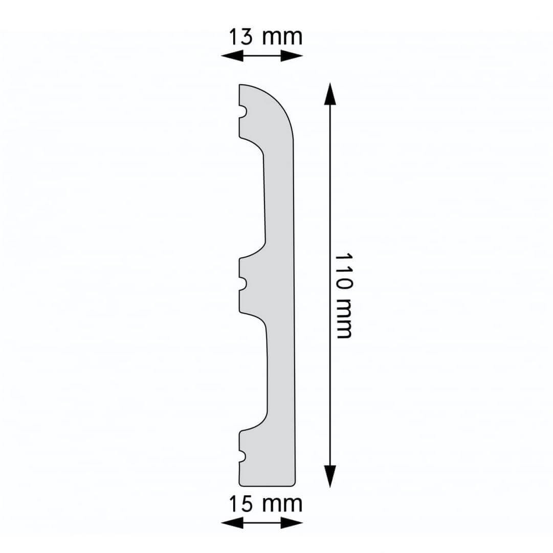Listwa podłogowa malowana biała LPC-10M Creativa wys. 11cm