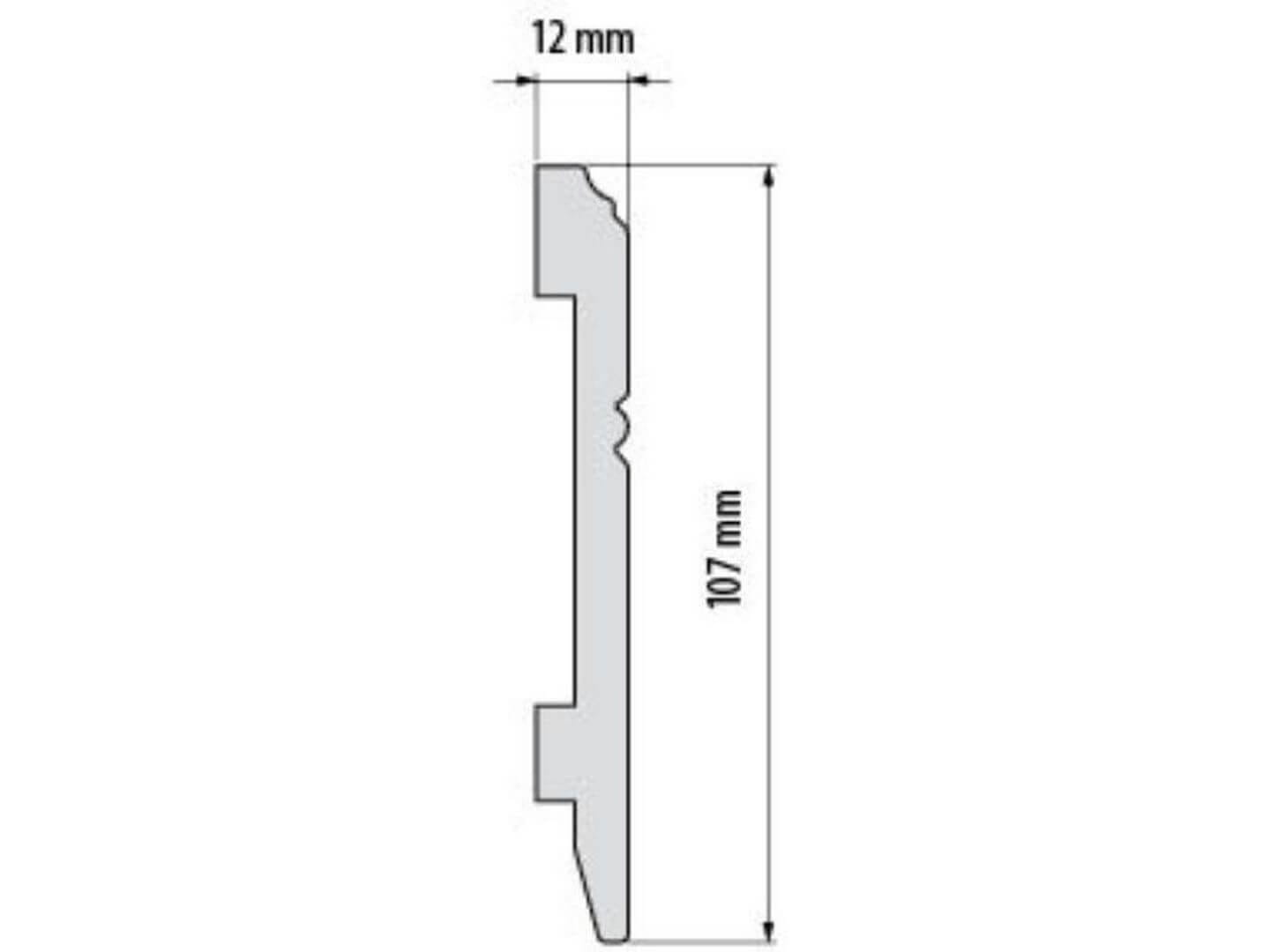 Listwa podłogowa malowana biała LPC-18M Creativa wys. 10,7cm