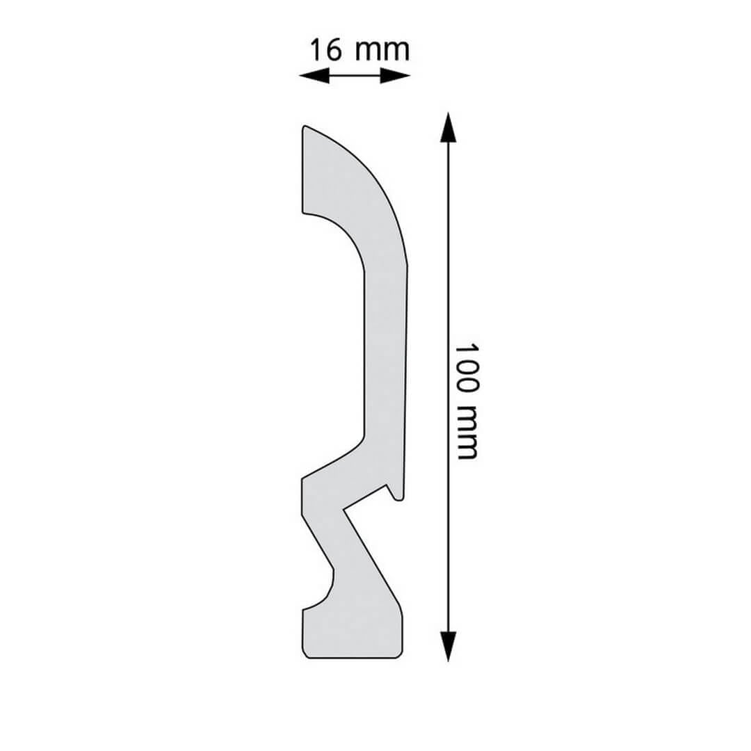 Listwa podłogowa malowana biała LED LPC-19M-LE Creativa wys. 10cm