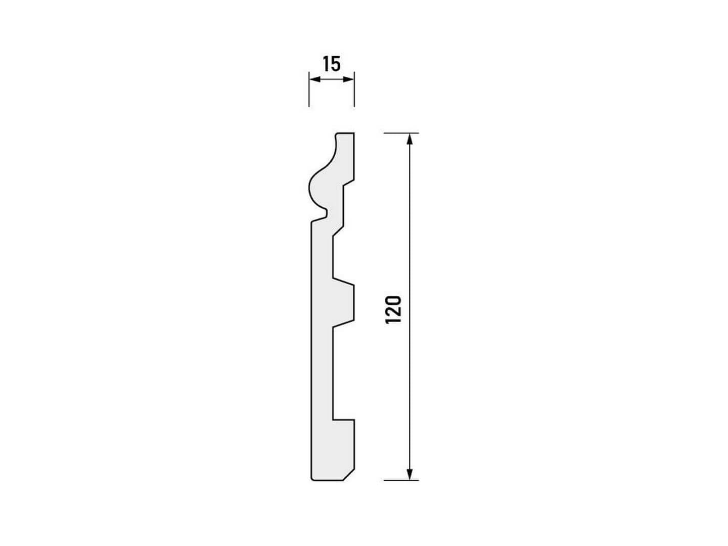 Listwa przypodłogowa malowana biała LPC-22M Creativa wys. 12cm