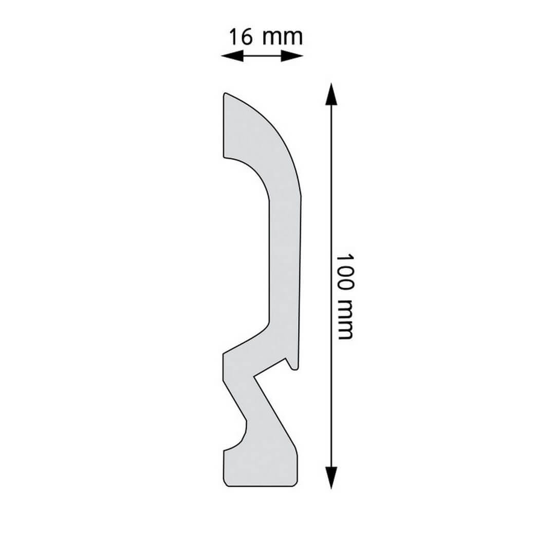 Listwa przypodłogowa malowana biała LED LPC-29M-LE Creativa wys. 10cm