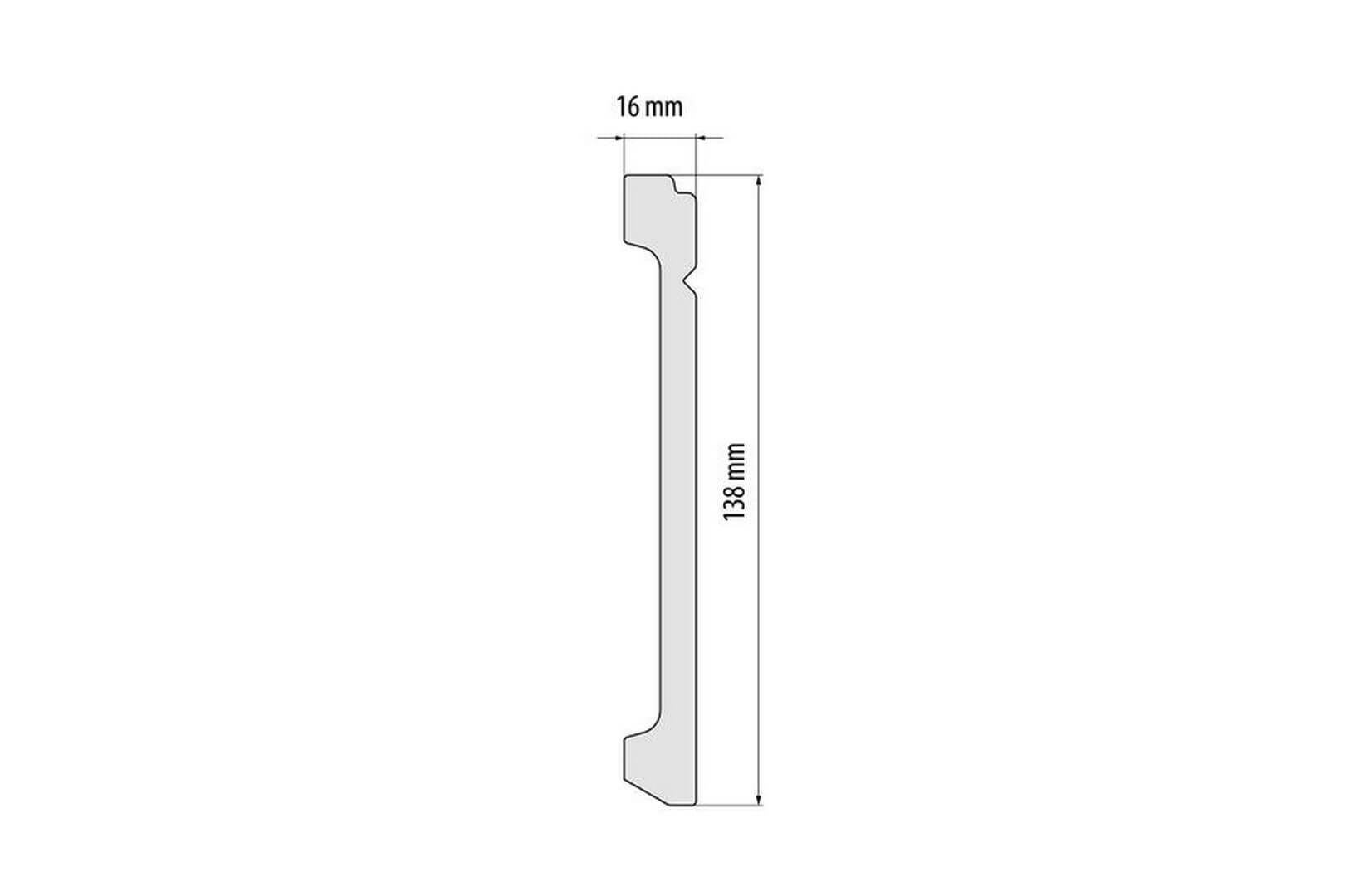 Listwa przypodłogowa malowana biała LPC-30M Creativa wys. 13,8cm