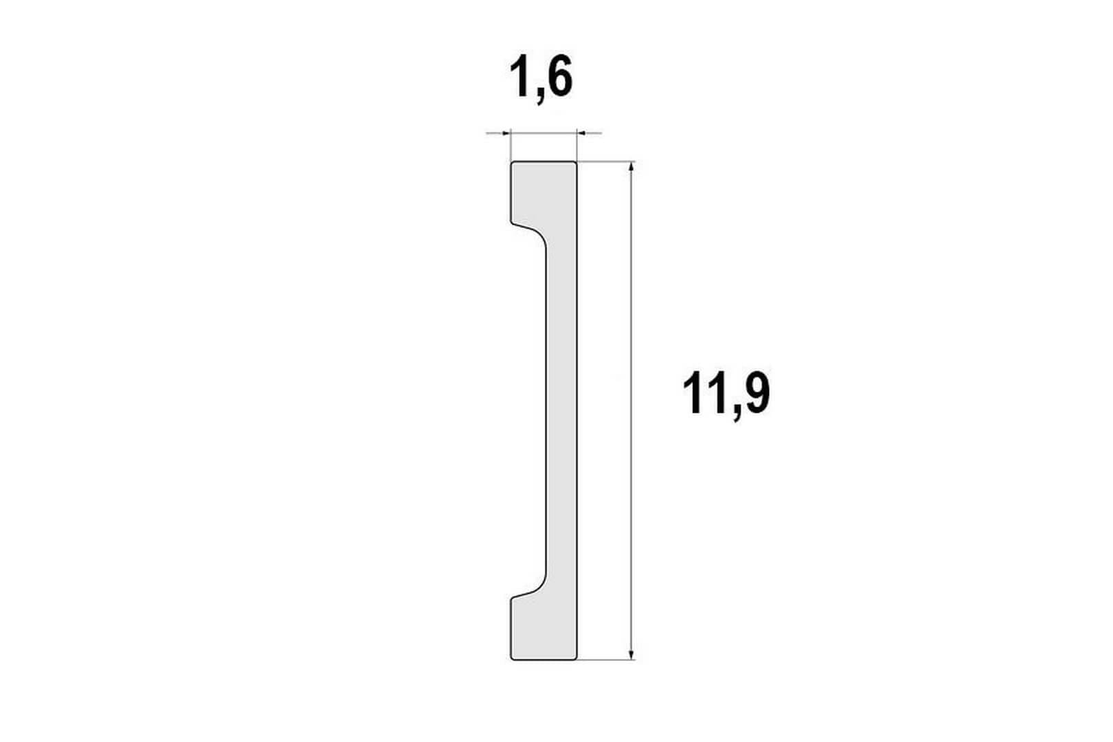 Listwa przypodłogowa malowana biała LPC-31M Creativa wys. 11,9cm