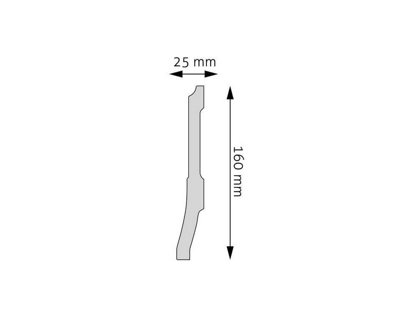 Listwa przypodłogowa malowana biała LPC-35M Creativa wys. 16cm
