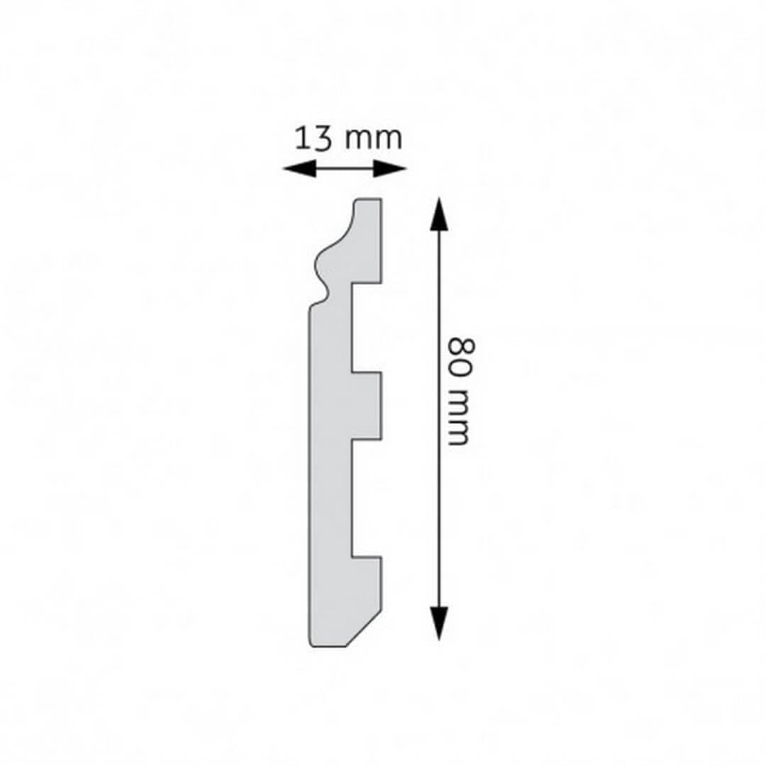 Listwa podłogowa malowana LPC-07 Czarna Creativa wys. 8cm